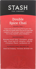 STASH TEA: Black Tea Double Spice Chai 18 tea bags, 1.1 oz