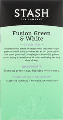 STASH TEA: Fusion Green & White Tea 18 Tea Bags, 1 oz