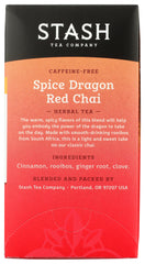 STASH TEA: Premium Herbal Tea Spice Dragon Red Chai Caffeine Free 18 Tea Bags, 1.2 oz