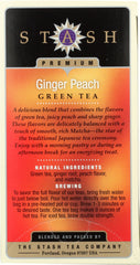 STASH TEA: Green Tea Ginger Peach with Matcha 18 Tea Bags, 1.2 Oz