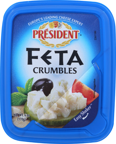 PRESIDENT: Crumbled Feta Cheese Plain, 6 oz