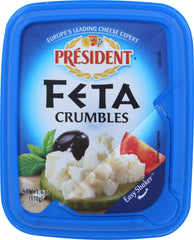 PRESIDENT: Crumbled Feta Cheese Plain, 6 oz