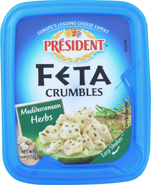 PRESIDENT: Cheese Feta Crumble Mediterranean, 6 oz