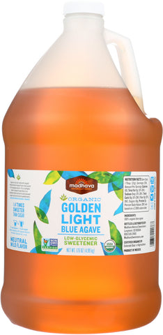 MADHAVA: Organic Golden Light Blue Agave Nectar, 176 oz