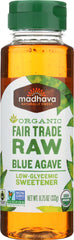 MADHAVA: Organic Fair Trade Raw Blue Agave, 11.75 oz