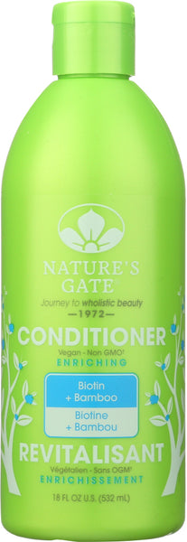 NATURES GATE: Biotin + Bamboo Enriching Conditioner, 18 oz