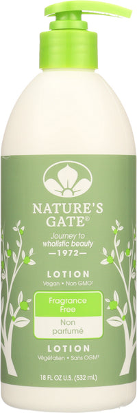 NATURES GATE: Moisturizing Lotion Fragrance Free, 18 oz