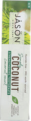 JASON: Toothpaste Simply Coconut Strengthening Mint Fluoride Free, 4.2 oz