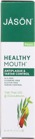 JASON: Antiplaque & Tartar Control Toothpaste Tea Tree Oil & Cinnamon, 4.2 oz