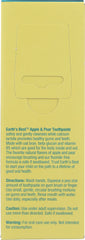 EARTHS BEST: Toothpaste Apple Pear, 1.6 oz