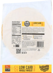 LA TORTILLA: Factory Whole Wheat Low Carb Tortillas Large, 17.5 oz