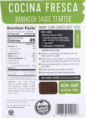 LA TORTILLA FACTORY: Cooking Sauce Barbacoa, 3 oz