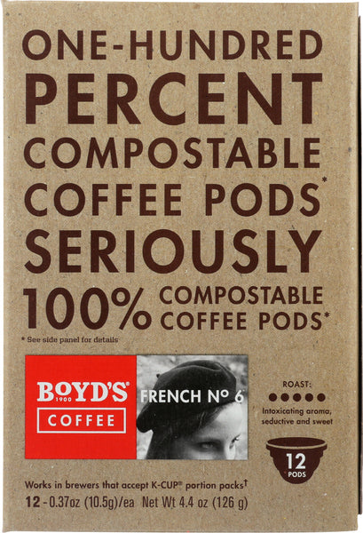 BOYDS: French No. 6 Coffee Single Cups, 12 pcs