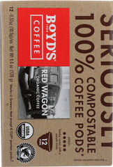 BOYDS: Organic Red Wagon Coffee Single Cups, 12 pcs