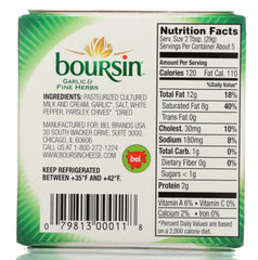 BOURSIN: Garlic & Fine Herbs Gournay Cheese, 5.2 oz