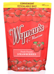 WYMANS: Fresh Frozen Strawberries, 15 oz