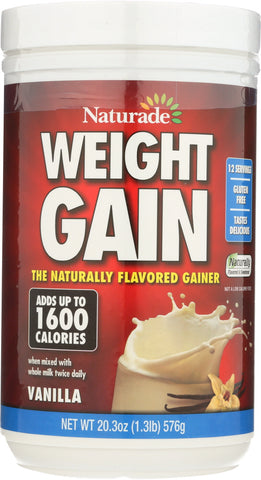 NATURADE: Weight Gain Instant Nutrition Drink Mix Vanilla, 20.3 oz