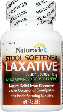 NATURADE: Softex Advanced Body Cleansing Stool Softener Laxative, 60 Tablets