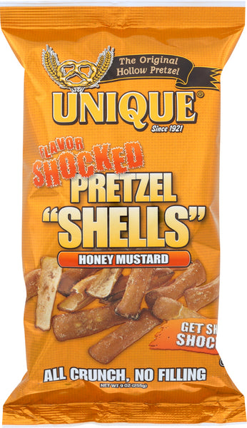 UNIQUE: Pretzel Shells Flavor Shocked Honey Mustard, 9 oz