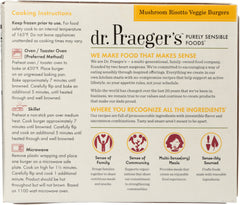 DR PRAEGER: Mushroom Risotto Veggie Burgers, 10 oz