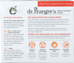 DR PRAEGER: Black Bean Chipotle Pollock Burger, 10 oz