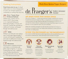 Dr Praeger Black Bean Burger Veggie, 10 Oz