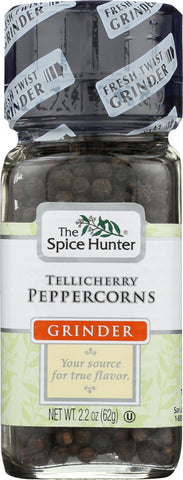 SPICE HUNTER: Tellicherry Peppercorns Grinder, 2.2 oz