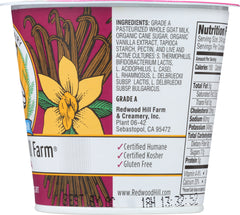REDWOOD HILL FARM: Goat Milk Vanilla Yogurt, 6 oz
