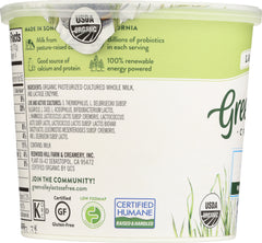 GREEN VALLEY CREAMERY: Organic Plain Whole Milk Yogurt, 24 oz