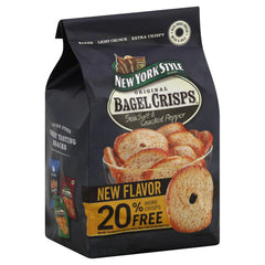 NEW YORK STYLE: Bagel Crisps Sea Salt Cracked Pepper, 7.2 oz