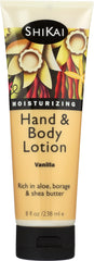 SHIKAI: All Natural Hand & Body Lotion Vanilla, 8 Oz