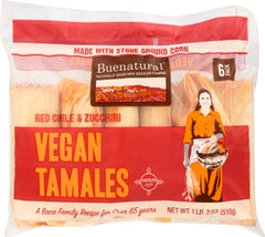 BUENATURAL: Vegan Tamales Red Chile, 18 oz