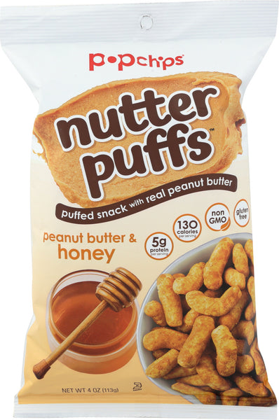 POPCHIPS: Nutter Puffs Peanut Butter & Honey, 4 oz