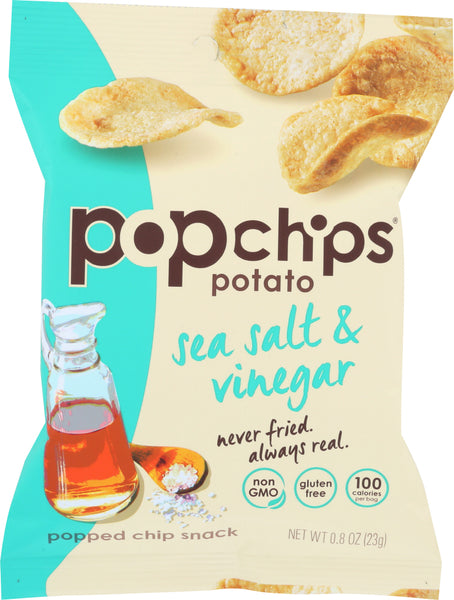 POPCHIPS: Chip Sea Salt, & vinegar, 0.8 oz