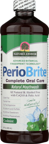 NATURE'S ANSWER: PerioBrite Natural Mouthwash Coolmint, 16 oz