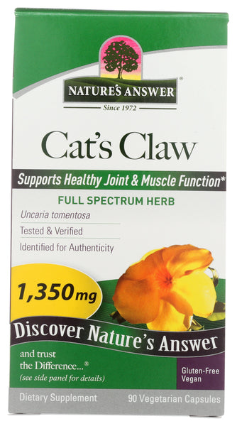 NATURES ANSWER: Herb Cat’s Claw Inner Bark, 90 vc