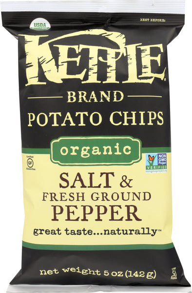 KETTLE FOODS: Salt & Fresh Ground Pepper Organic Potato Chips, 5 oz