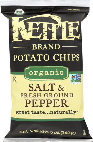 KETTLE FOODS: Salt & Fresh Ground Pepper Organic Potato Chips, 5 oz