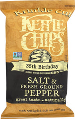 KETTLE BRAND: Krinkle Cut Potato Chips Salt & Fresh Ground Pepper, 8.5 oz