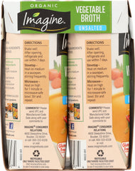 IMAGINE: Unsalted Vegetable Broth Organic 4Pk, 8 fo