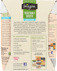 IMAGINE: Unsalted Vegetable Broth Organic 4Pk, 8 fo