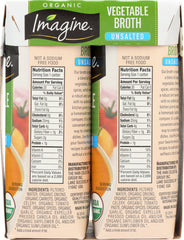 IMAGINE: Unsalted Vegetable Broth Organic 4Pk, 8 fo