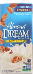 DREAM: Almond Dream Original Unsweetened Almond Drink, 32 fo