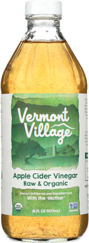 VERMONT VILLAGE: Raw & Organic Apple Cider Vinegar, 16 oz