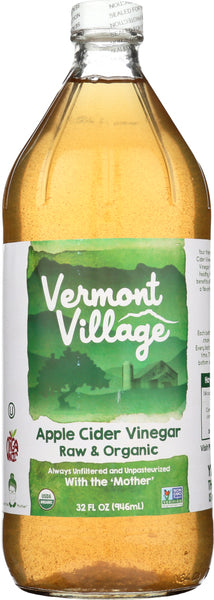 VERMONT VILLAGE: Raw & Organic Apple Cider Vinegar, 32 oz