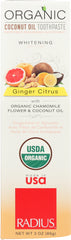 RADIUS: Toothpaste Ginger Citrus Organic, 3 oz