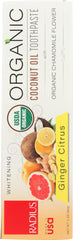 RADIUS: Toothpaste Ginger Citrus Organic, 3 oz