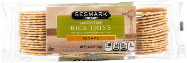 SESMARK: Rice Thin Sesame Gluten Free, 4.25 oz