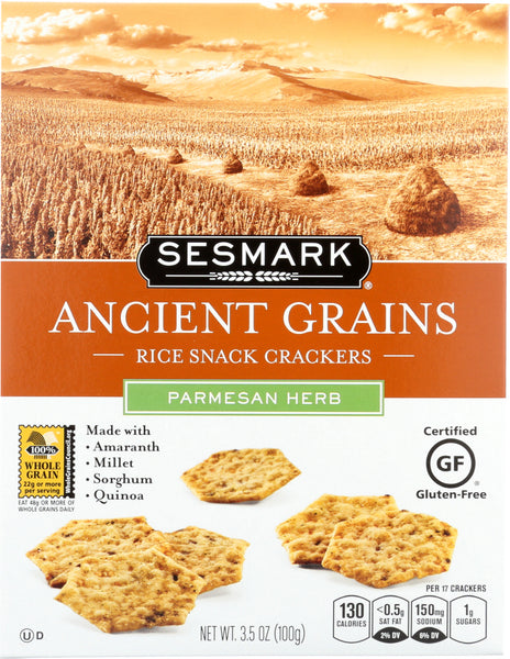 SESMARK: Crackers Ancient Grains Parmesan Herb, 3.5 oz