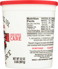 PAVELS: Plain Original Whole Milk Yogurt, 32 oz